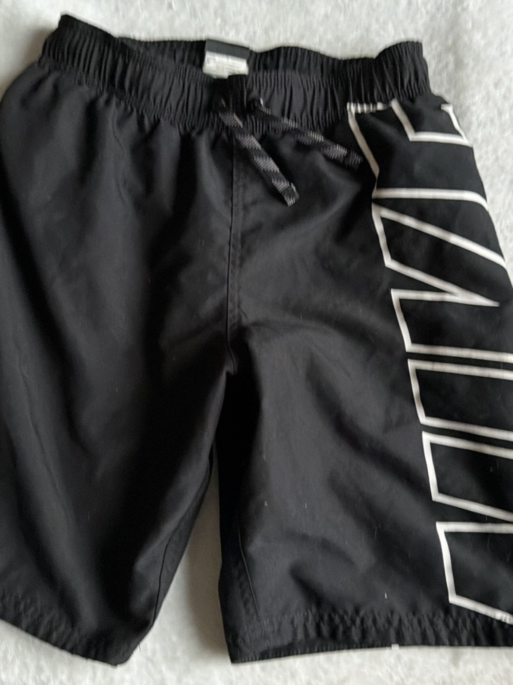 Nike Black Kids Athletic Shorts with Side Stripe Graphic